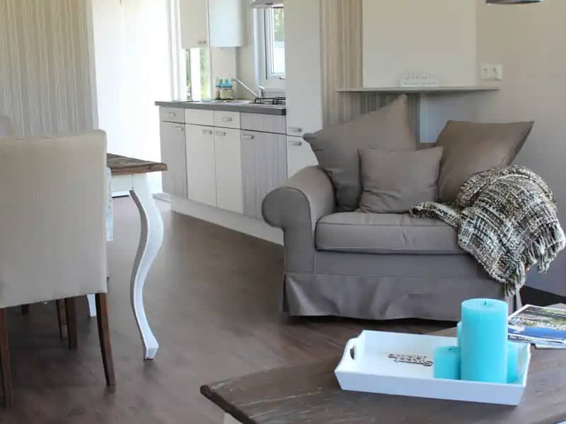 Impressie van de woonkamer in het chalet
