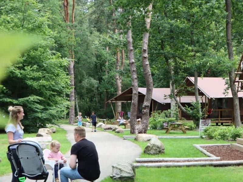 Impressie van enkele accommodaties op camping Ommerland in Ommen