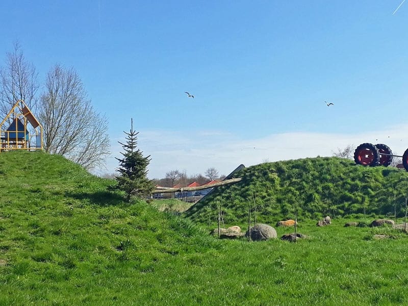 Impressie van de natuurspeeltuin bij vakantiepark IJsselhof in Andijk