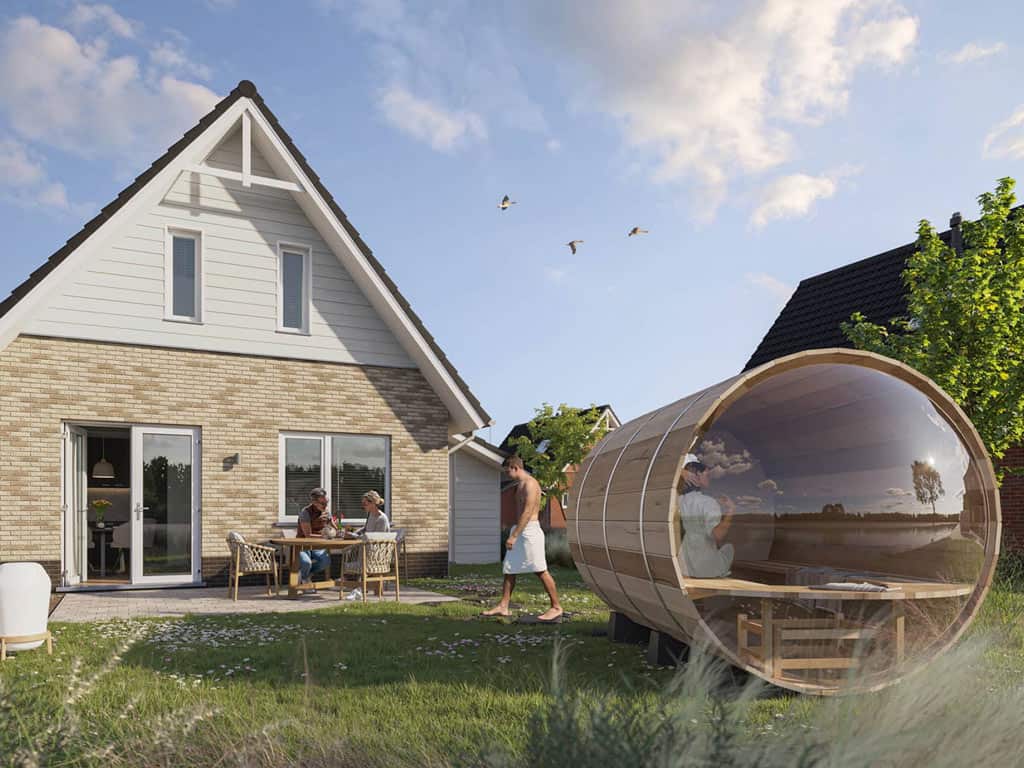 Impressie van een van de luxe wellness woningen die op Landal Sluyshaven worden gebouwd
