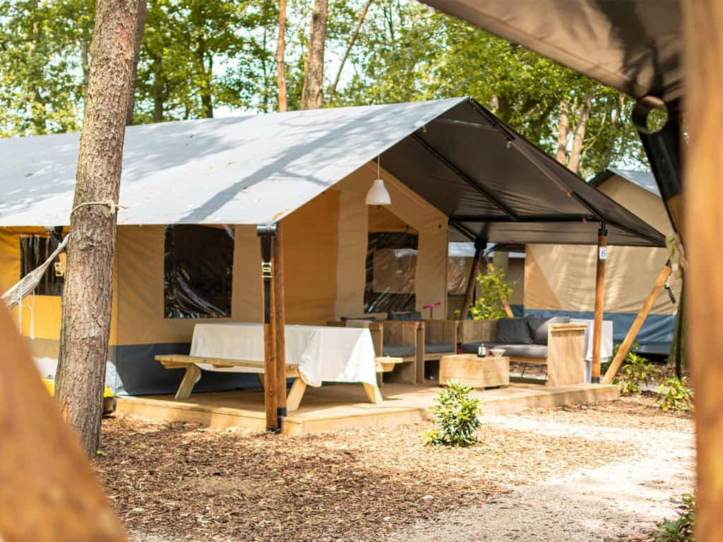 Impressie van de luxe safaritent voor 6 personen op de Betteld in Zelhem