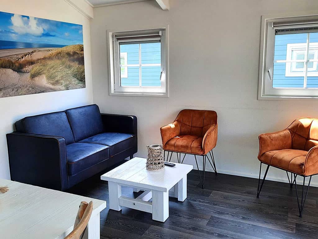 Impressie van het interieur van het 4-persoons chalet Duinhuisje XL op Molecaten Park Waterbos op Voorne-Putten