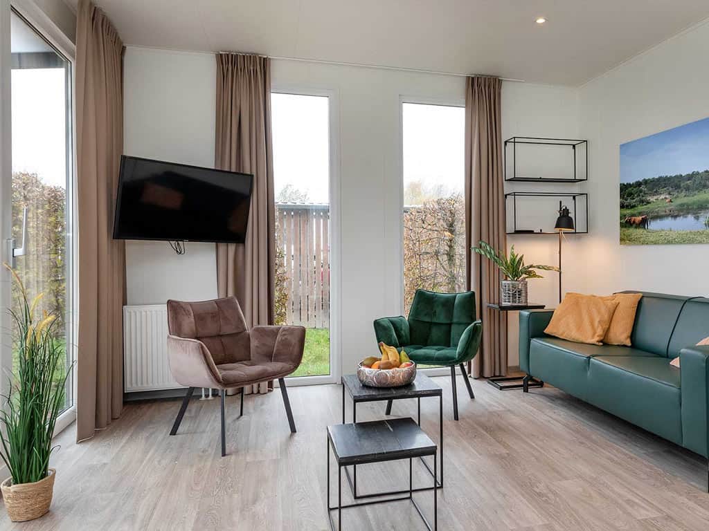 Impressie van het interieur van het 4-persoons chalet Nachtegaal op Molecaten Park Rondeweibos