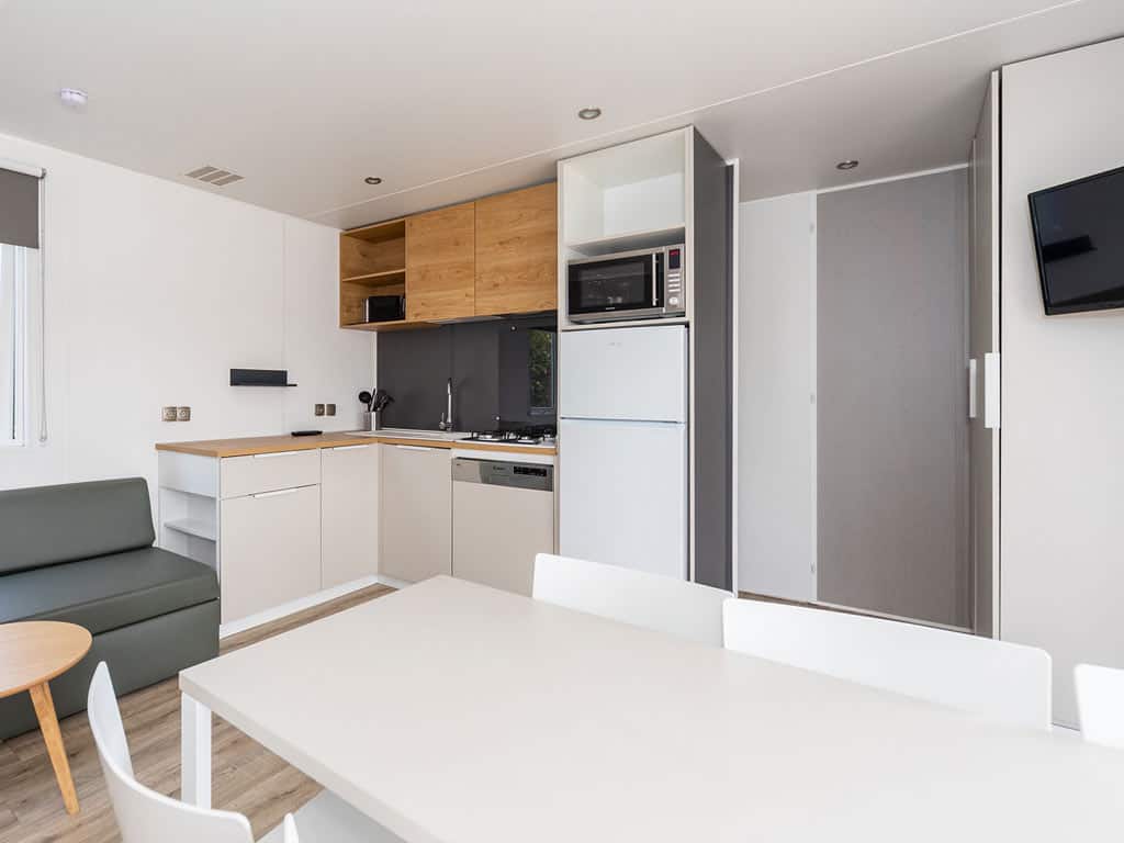 Impressie van het interieur van het 6-persoons chalet Lavendel op Molecaten Park Waterbos op Voorne-Putten