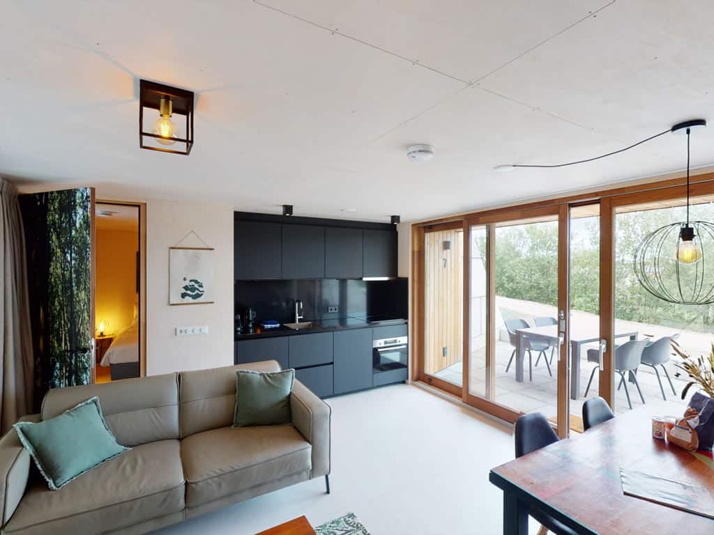 Impressie van het interieur van deze bijzondere accommodatie in Kortgene, Zeeland