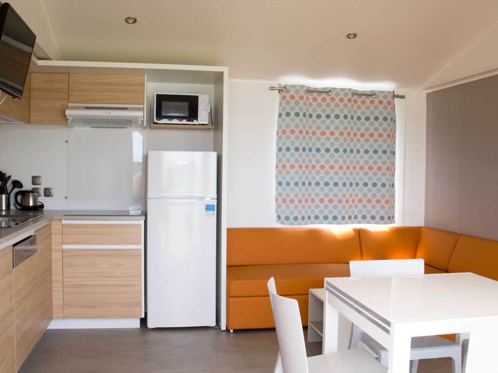 Impressie van het interieur van het 6-persoons chalet Pioen op Molecaten Park De Agnietenberg