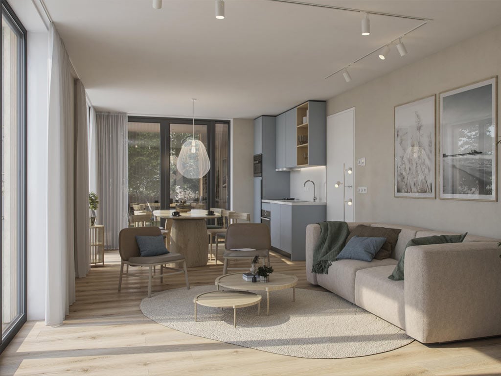 Impressie van de inrichting van de luxe 6-persoons lodge 6L op Landal De Wedderplassen in Wedde