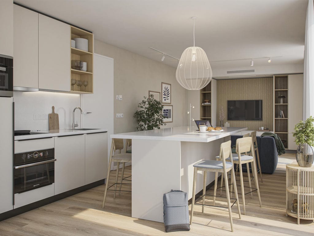 Impressie van de inrichting van de 8-persoons lodge 8CE op Landal De Wedderplassen in Wedde