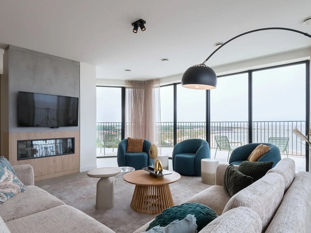 Impressie van de inrichting van een luxe appartement in Zeeland van Dormio Breskens Apartments & Penthouses