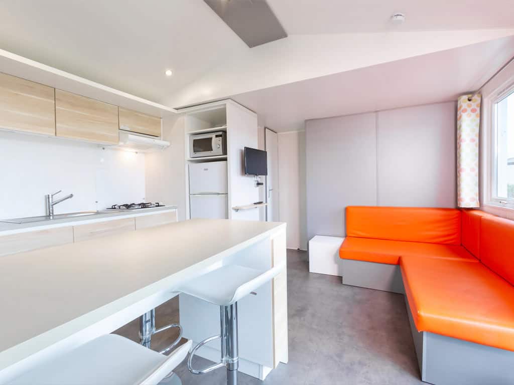 Impressie van de inrichting van een chalet 4B voor 4 personen op Roompot Vakantiepark Callassande in Callantsoog