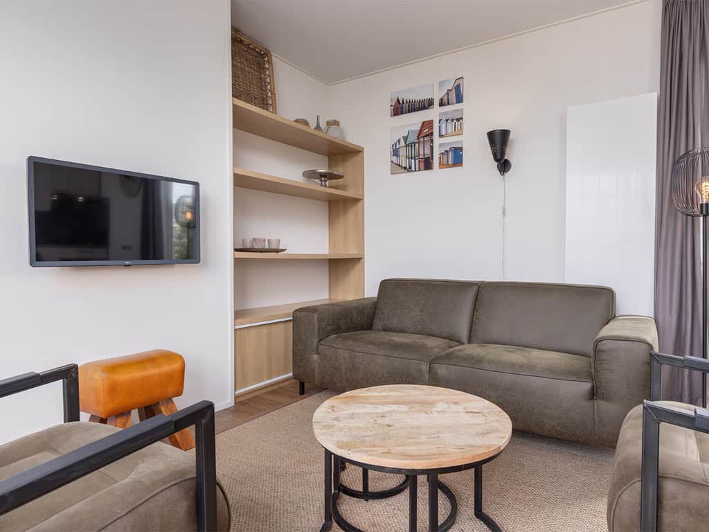 Impressie van de inrichting van lodge 4 voor 4 personen op Roompot Vakantiepark Callassande in Callantsoog