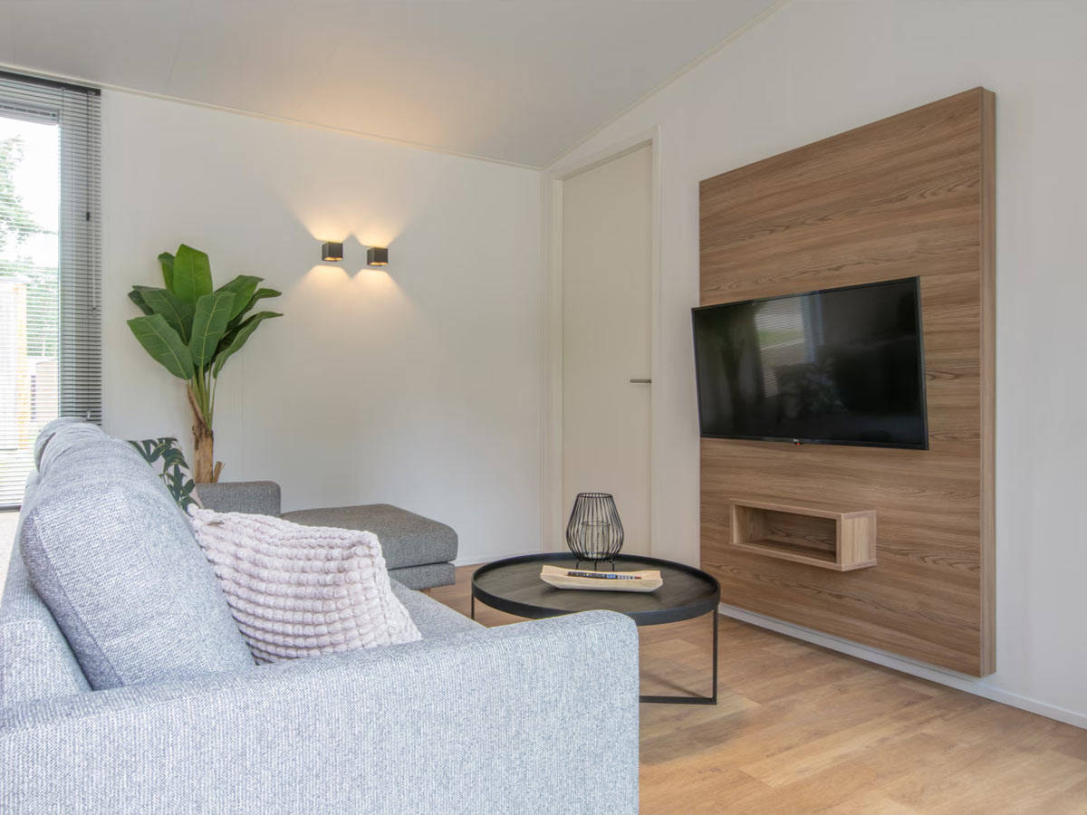 Impressie van de inrichting van Timber Cottage 4 voor 4 personen op Roompot Bospark ‘t Wolfsven in Mierlo