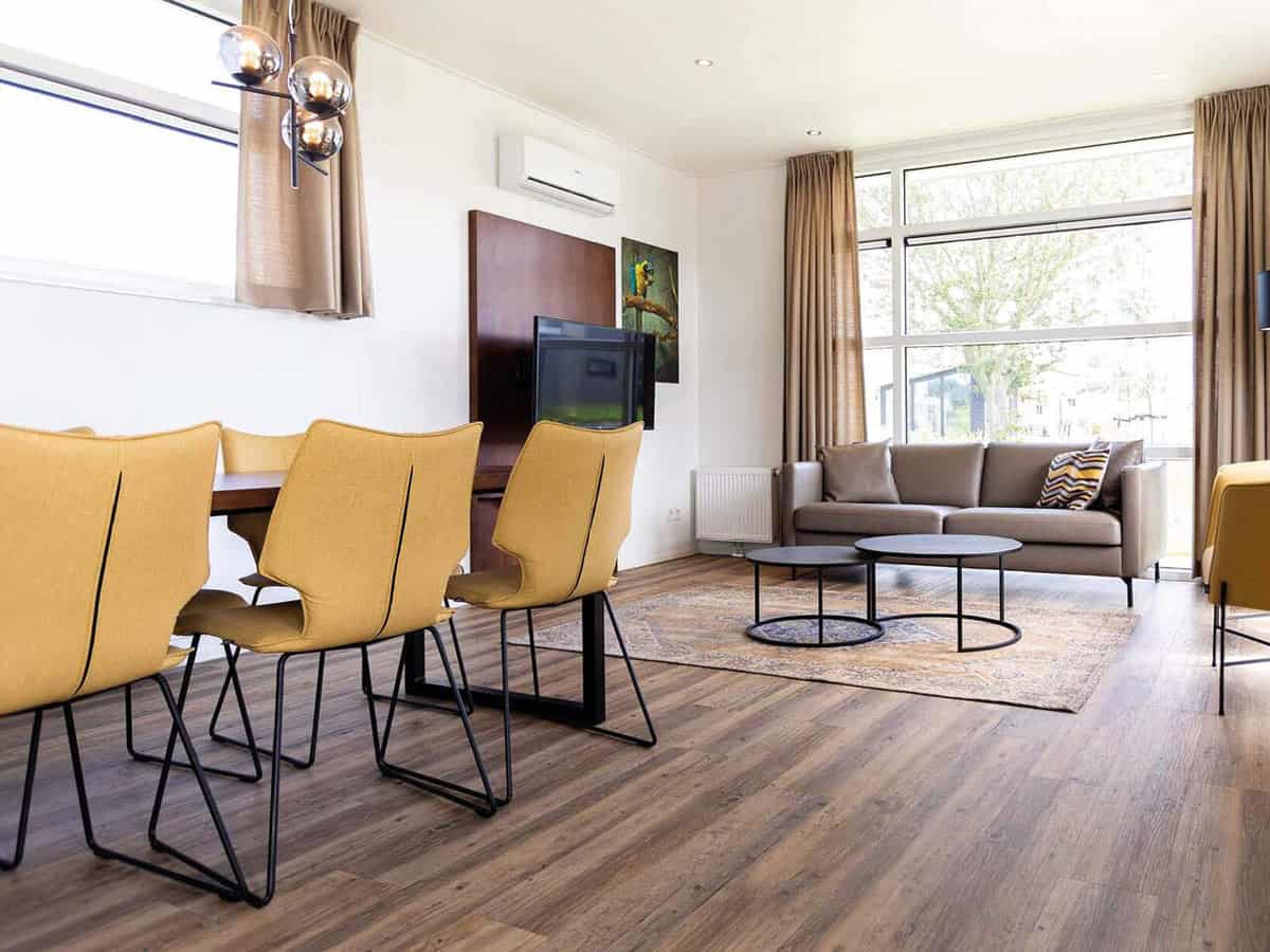 Impressie van de inrichting van de Module Special voor 6 personen op TopParken Residence de Leuvert in Cromvoirt