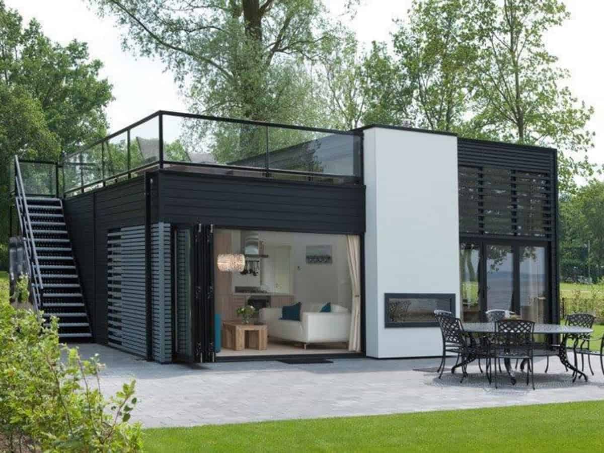 Impressie van chalet Cube Elite 4, een vakantiehuis in Gelderland voor 4 personen op EuroParcs Bad Hulckesteijn in Nijkerk