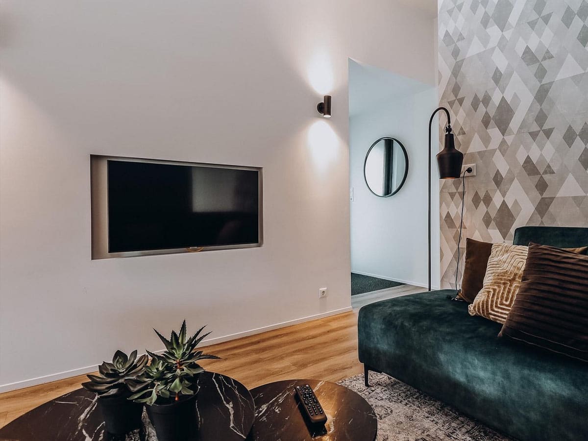 Impressie van de inrichting van de luxe Waterlodge voor 4 personen bij Soof Heuvelrug in Rhenen