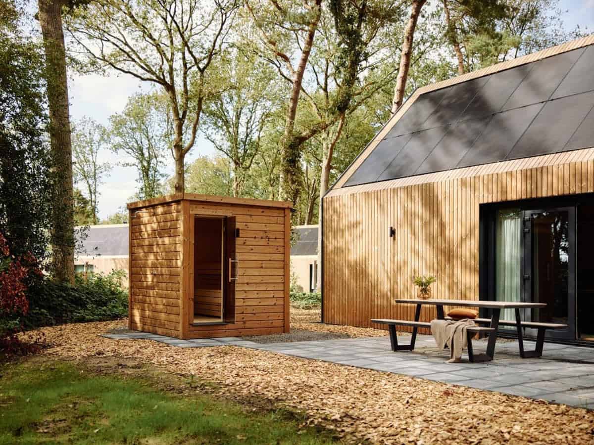 Impressie van de Unbrick One voor 4 personen, een luxe wellness vakantiehuis met sauna op Roodewoud in Rolde, Drenthe